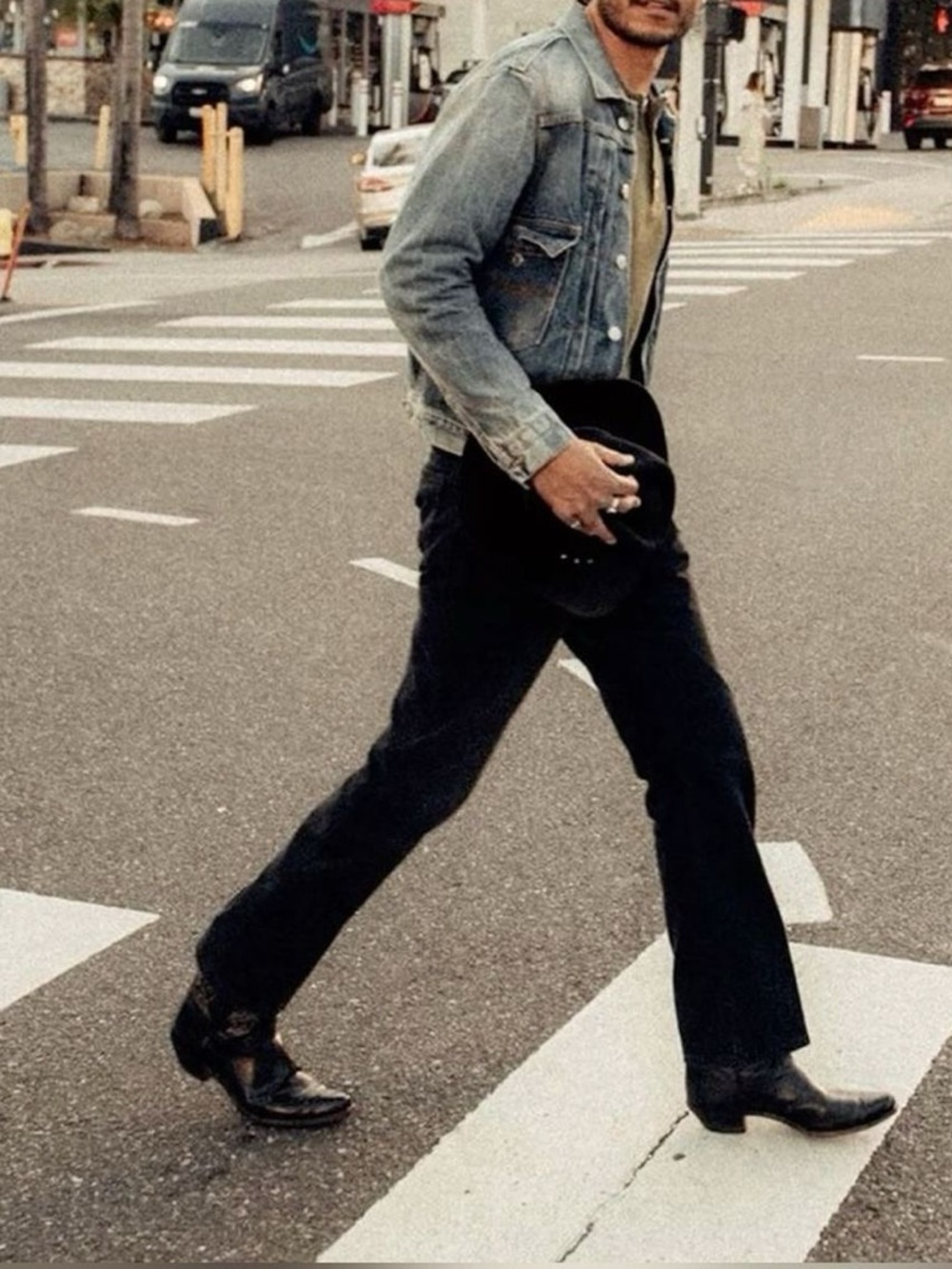 Men’s vintage suede jeans